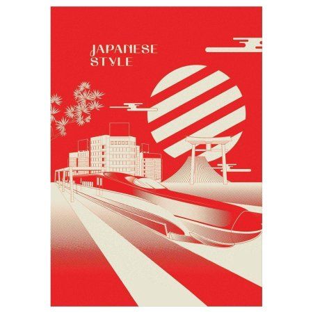 Тетрадь 48л. A5 клетка Greenwich Line "Japanese style" матовая ламинация, ЕВРО RE-NS48-52066