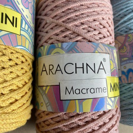 Пряжа ARACHNA Macrame Mini 80% хлопок, 20% полиэстер 250 г 200 м Пряжа ARACHNA Macrame Mini 80% хлопок, 20% полиэстер 250 г 200 м