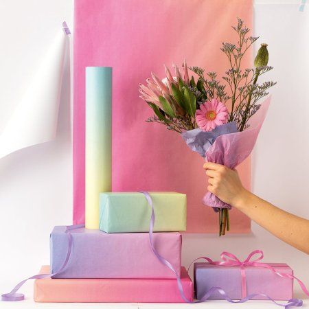 Бумага тишью FOLIA Shades of Rainbow 20 г/м2 50 x 70 см 6 шт, в 3 градиентных цветах FL-91078