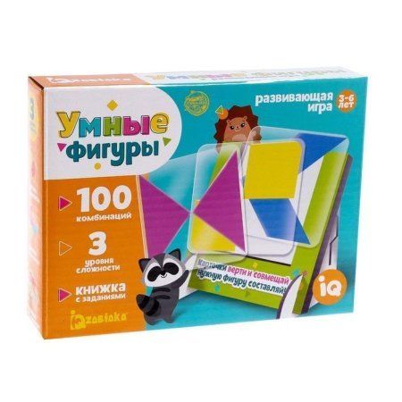 Развивающая игра "Умные фигуры" 30 карточек, инструкция и подставка SIM-2410327