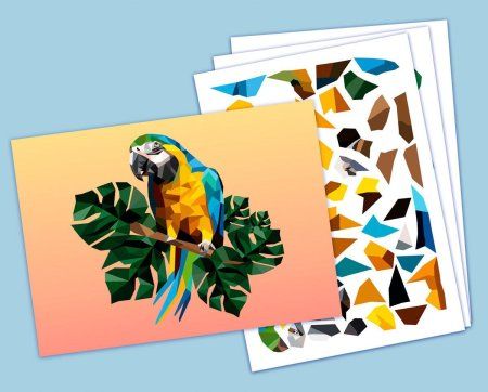 Аппликация с наклейками ФРЕЯ "Попугайчик Ара" 21 х 14.8 см RSNP-0009