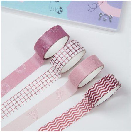 Набор клейких декоративных лент MESHU "Pink waves" 4 шт RE-MS_36903