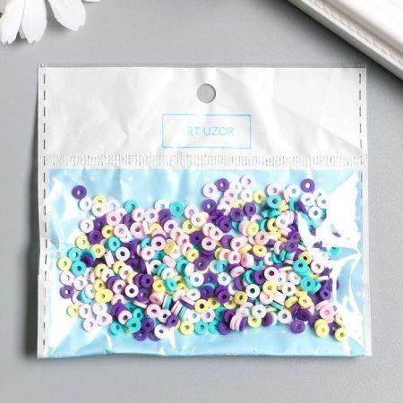 Бусины для творчества PVC "Колечки жёлто-фиолетовые" ≈ 330 шт 0.1 x 0.4 x 0.4 см SIM-9127293