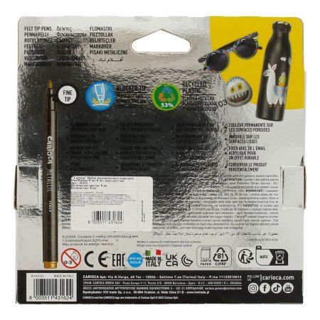 Набор перманентных маркеров Carioca "FineMarker" 8 цв 8 шт перо круглое 43162