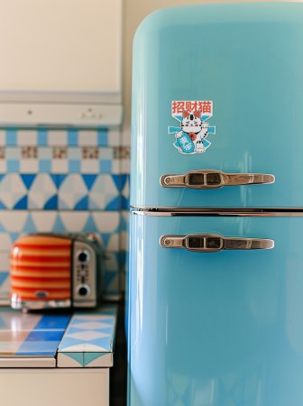 Кристальная (алмазная) мозаика ФРЕЯ магнит "Манеки - неко" 9 х 10 см ALVM-116