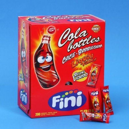 Жев.резинка "Кола бутылочка" с нач. кола+лимон-лайм 6 г /FINI Испания/ Жев.резинка "Кола бутылочка" с нач. кола+лимон-лайм 6 г /FINI Испания/