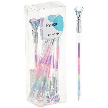 Ручка гелевая MESHU "Diamonds" многоцветные чернила, 0.7 мм, корпус ассорти RE-296370