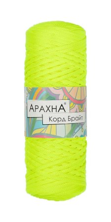 Пряжа ARACHNA Cord Bright 100% полиэфир 1 х 210 ± 10 г 100 ± 5 м №501 желтый неон ARA-COR-501