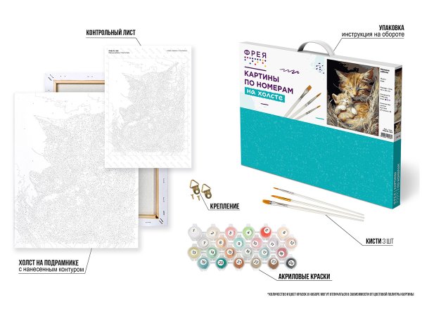 Набор для раскрашивания по номерам (холст на подрамнике) ФРЕЯ 50 х 40 см "Мамина забота" PNB/PL-362