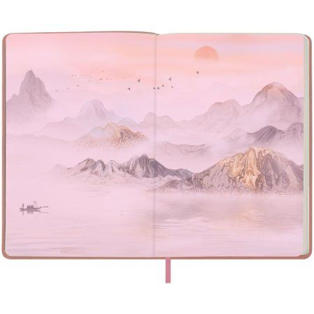 Записная книжка А5 80л. Greenwich Line "Sakura. Karahafu" ЛАЙТ, кожзам, с резинкой, тиснение фольгой, блок в линию RE-NA5_51400