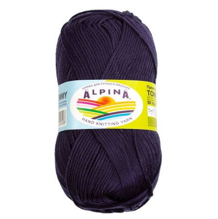 Пряжа ALPINA Tommy 100% микнес 1 х 50 г 130 ± 10 м №024 т.синий ALP-TOM-024