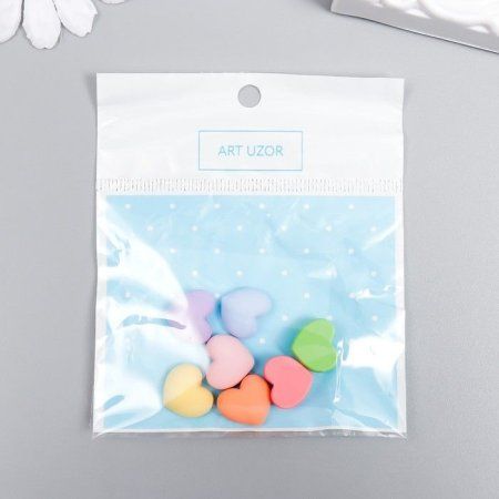 Декор для творчества пластик "Сердце зефирное" МИКС 0.5 x 1.3 x 1.3 см SIM-7706075