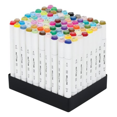 Набор двусторонних маркеров для скетчинга MESHU 80 цв основные цвета, чехол на молнии RE-MS_53448