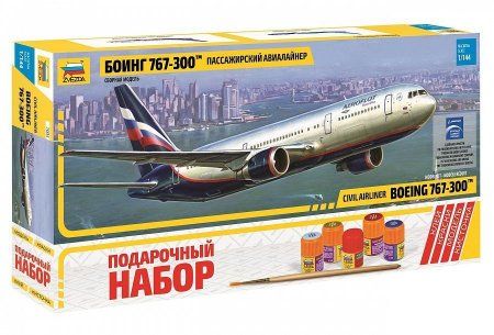 Сборная модель: Самолет "Боинг 767-300", подарочный набор, З-7005ПН