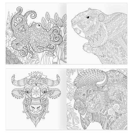 Раскраска для взрослых 228 x 228 мм ТРИ СОВЫ "Антистресс-терапия. Животные" 64 стр., склейка RE-Pск64_63512