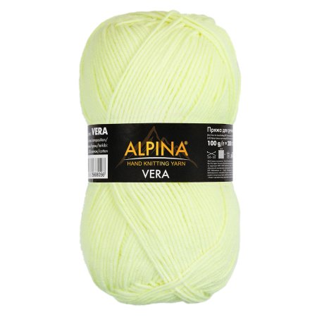 Пряжа ALPINA Vera 55% акрил, 45% хлопок 1 х 100 г 280 ± 15 м №04 св.св.зеленый ALP-VER-04