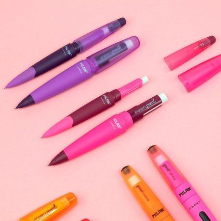 Карандаш механический MILAN Capsule Slim 0.5 мм HB с ластиком, ассорти ML-185024920