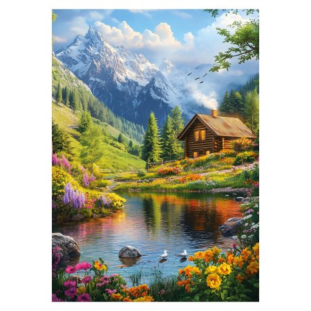 Пазл 2000 элементов ФРЕЯ "Премиальная коллекция. Домик у подножья гор" TOP-PZL-2000/05