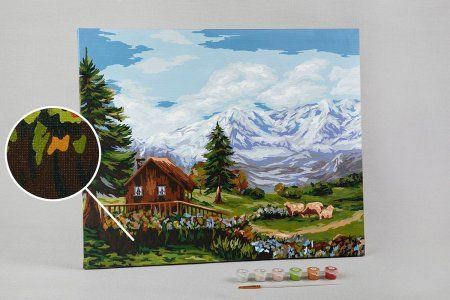 Набор для раскрашивания по номерам (холст на подрамнике) ФРЕЯ 50 х 40 см "В горной долине" PNB/PL-141