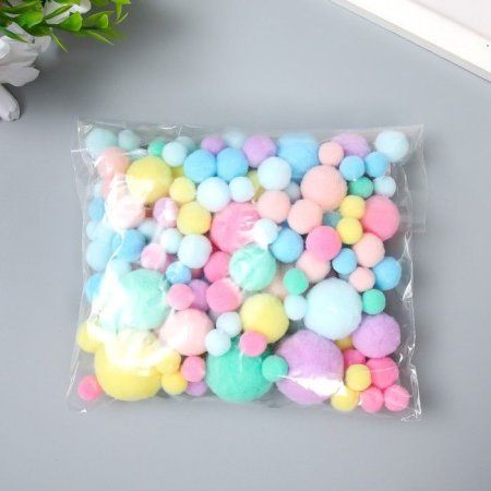 Декор для творчества "Помпончики. Конфеты" 135 шт d=1-3 см SIM-7459501