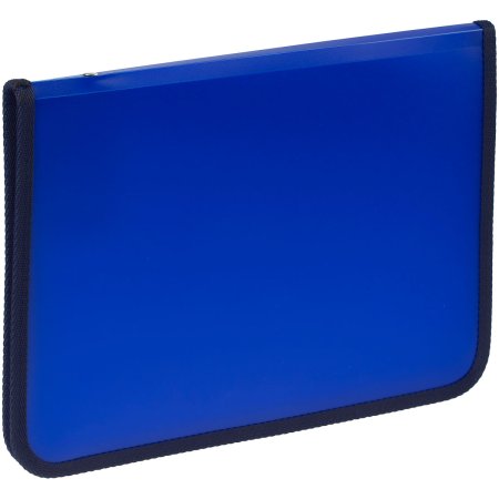 Папка на молнии A4 СТАММ 500 мкм, пластик, молния вокруг, синяя RE-ММ-31261