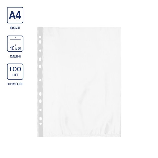 Файл-вкладыш A4 Expert Complete "Optima" 40 мкм, глянцевый прозрачный EC2200680