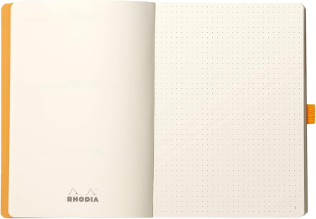 Блокнот RHODIA Goalbook A5 90 г/м2 120 л, в точку, мягк.обл., на резинке, розовое дерево RH-117802C