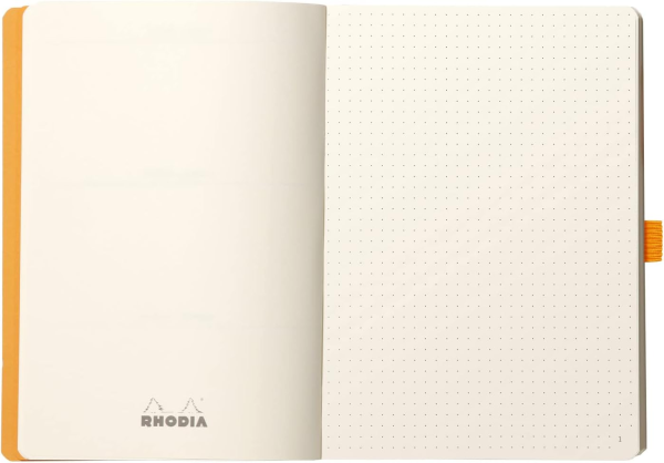 Блокнот RHODIA Goalbook A5 90 г/м2 120 л, в точку, мягк.обл., на резинке, розовое дерево RH-117802C