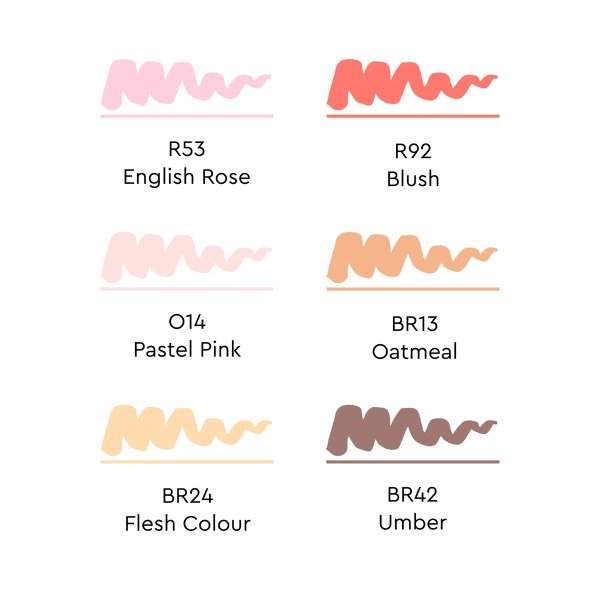 Набор маркеров SKETCHMARKER Brush Skin 1 6 шт MPSMB-6SKIN1