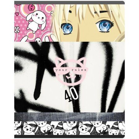 Тетрадь 40л. A5 клетка BG "No rules" выб. лак RE-Т5ск40_вл 10162