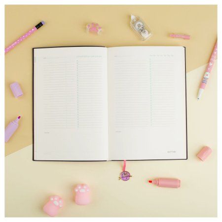 Ежедневник недатированный А5 136л. MESHU "Find your way. Pink" кожзам, закл с подвеской RE-MS_53610