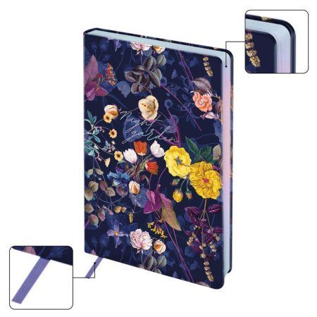 Ежедневник недатированный A5 136л. Greenwich Line "Night garden. Purple" кожзам, тон. блок RE-ENA5_44977