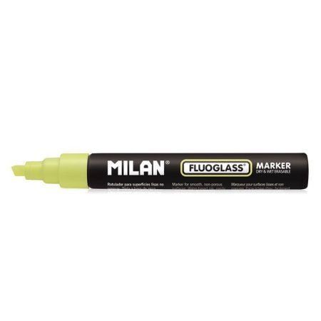 Маркер меловой MILAN Fluoglass 2-4 мм, водная основа, перо скошенное, желтый ML-591292012