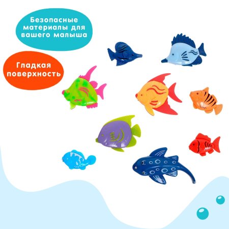 Игрушка Рыбалка "Морские приключения" 9 рыбок, 2 удочки SIM-9242039