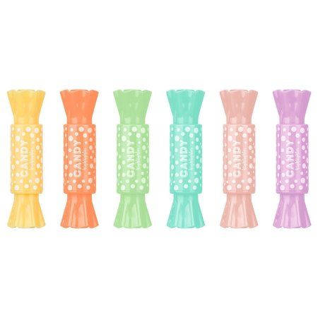 Набор текстовыделителей двусторонних MESHU "Candy" 6 цв 2/4 мм, пастельные цвета, ПВХ бокс с европодвесом RE-MS_55399