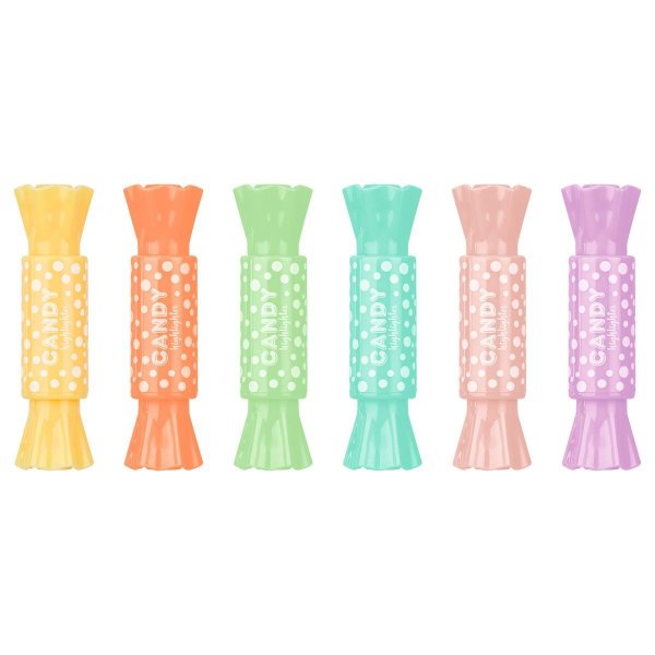 Набор текстовыделителей двусторонних MESHU "Candy" 6 цв 2/4 мм, пастельные цвета, ПВХ бокс с европодвесом RE-MS_55399