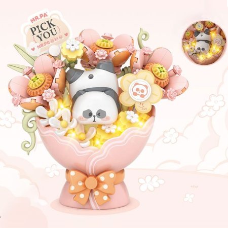 Конструктор LOZ "Панда в розовом букете" IT-7301_MK