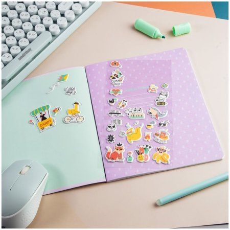 Наклейки объемные MESHU "Summer party" 10 x 24 см, 29 накл, инд. уп., европодвес RE-MS_37566