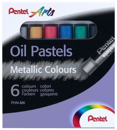 Пастель масляная PENTEL металлик 6 цв PHN-M6
