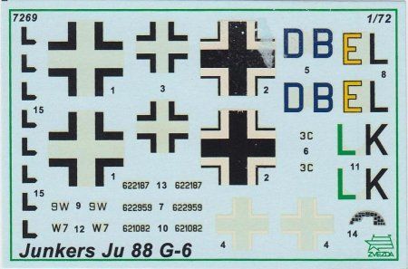 Сборная модель: Тяжелый ночной истребитель Юнкерс JU-88 G6, З-7269