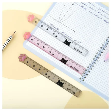 Линейка 15 см MESHU "Paw" деревянная, ассорти, европодвес RE-MS_59669
