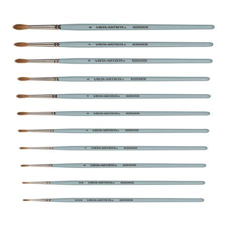 Кисть колонок VISTA-ARTISTA круглая 1 шт короткая ручка №04 20231-04