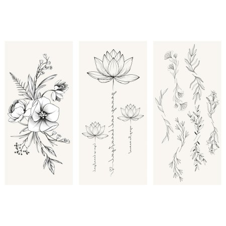 Наклейка-тату MESHU "Flowers" 9 x 19 см, инд. уп., европодвес RE-MS_65531