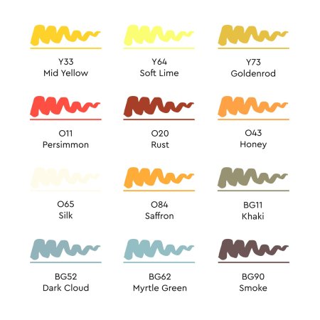 Набор маркеров SKETCHMARKER Brush Autumn Set 12 шт Осень + сумка органайзер MPSMB-12AUTMN