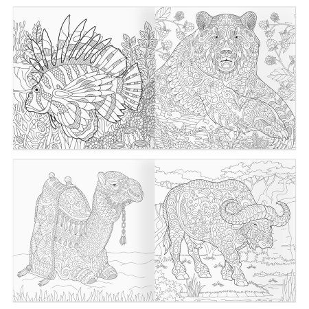 Раскраска для взрослых 228 x 228 мм ТРИ СОВЫ "Антистресс-терапия. Животные" 64 стр., склейка RE-Pск64_63512