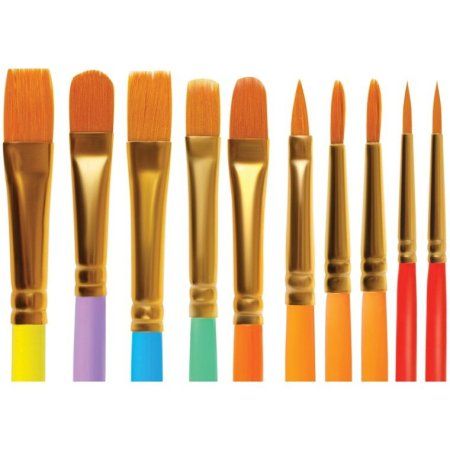 Набор кистей Мульти-Пульти 10 шт синтетика, круглые №2, 3, плоские №3, 6, 7, 12, плоскоовальные №10, 3 RE-SB_37585 Набор кистей Мульти-Пульти 10 шт синтетика, круглые №2, 3, плоские №3, 6, 7, 12, плоскоовальные №10, 3 RE-SB_37585