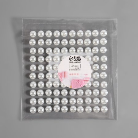Жемчуг для декора на клеевой основе d=6 мм набор 100 шт АУ SIM-9762405 Жемчуг для декора на клеевой основе d=6 мм набор 100 шт АУ SIM-9762405
