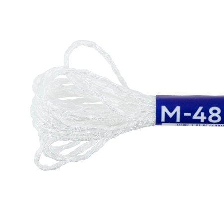 Нитки для вышивания GAMMA мулине NM металлик 6 м белый/серебристый MG-NM-48
