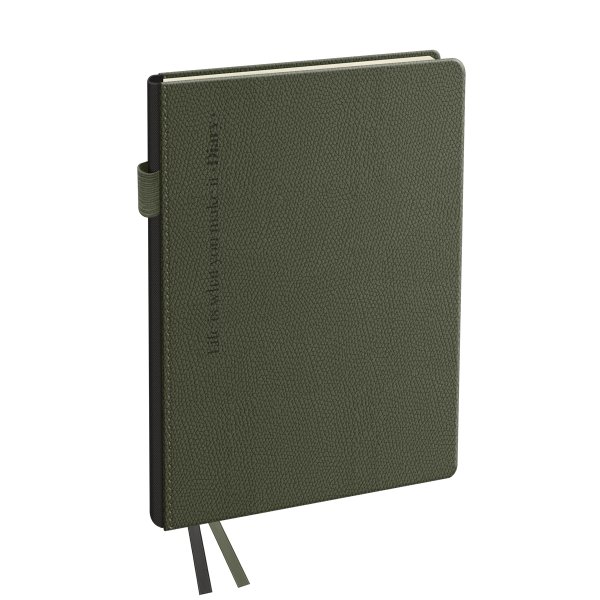 Ежедневник недатированный A6 136л. BG "Palm. Dark khaki" кожзам, твердый переплет, темно-зеленый RE-DuA6_61324 Ежедневник недатированный A6 136л. BG "Palm. Dark khaki" кожзам, твердый переплет, темно-зеленый RE-DuA6_61324