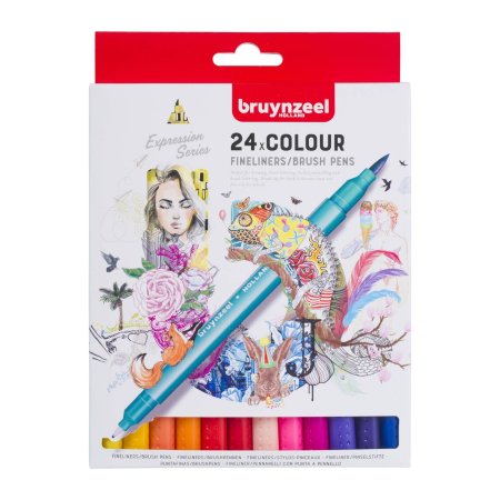 Набор двусторонних линеров BRUYNZEEL Brushpen 24 цвета MP60325024